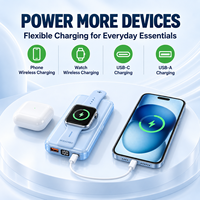 Batterie externe magnétique sans fil 15W, charge rapide PD 20W, avec support de charge pour montre et écran numérique