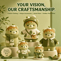 Mascotte en peluche ours Matcha Pudding, jouet en peluche personnalisé, animal en peluche, jouet doux, fabricant OEM ODM, logo personnalisé, cadeau promotionnel