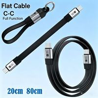 Kabel Tembaga Murni Aktif Tipe-C ke Tipe-C 240W 3A Pengisian Cepat PD Transfer Data Cepat Mendukung Streaming Video 8K VR