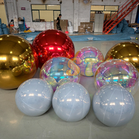 Ventes chaudes, ballons réfléchissants gonflables en PVC colorés, ballons miroir de Noël gonflables, sphères miroir gonflables