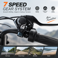 Vélo électrique tout-terrain à pneus larges 20x4.0 pouces, 48V 350W, 160 kg, robuste, 10 Ah, double suspension, 7 vitesses, pour adultes