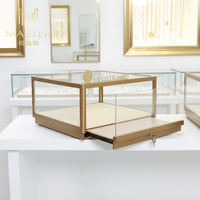Vitrina Moderna para Mostrador MASTER, Gabinete de Joyería de Vidrio Templado Transparente, Cajón Deslizante, Decoración para Exhibición en Tiendas de Joyería
