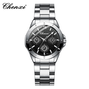 Reloj de Cuarzo CHENXI 019C para Parejas, con Decoración de Tres Esferas, Resistente al Agua, Correa de Acero Inoxidable, Reloj de Pulsera para Hombre y Mujer, Venta al Por Mayor - Product Image 5