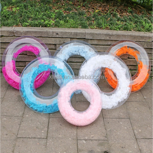 Bể Bơi Bơm Hơi Mới 90Cm Phao Tiệc Mùa Hè Đồ Chơi Lông Vũ Vòng Bơi Trái Tim Trong Suốt Với Lấp Lánh Đầy Màu Sắc Bên Trong - Product Image 3