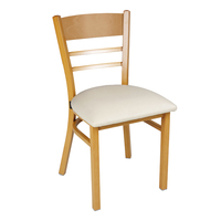 Chaise de restaurant à structure métallique, dossier en bois, assise rembourrée en PU, chaise de café, bistrot, cantine