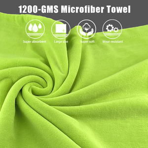 Serviette de voiture en microfibre super absorbante de qualité supérieure, personnalisable double face, 1200gsm/1400gsm/1800gsm, tissage <span class=keywords><strong>Nanon</strong></span> - Product Image 2