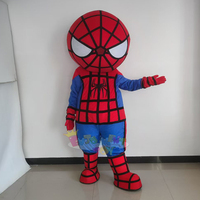 Costume de mascotte gonflable de super-héros à motif toile rouge et bleu, taille adulte, pour Halloween, parcs à thème et événements de marque, personnalisable OEM
