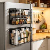 Support de rangement magnétique pliable robuste Addreen pour réfrigérateur, sans perçage, sans dommage, fixation murale multi-usages
