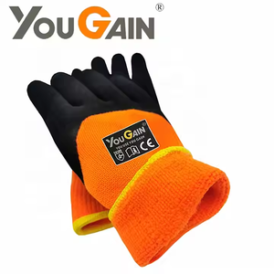 Vente directe d'usine gants thermiques d'hiver gants de sécurité résistants au froid guantes revêtement froissé en latex avec doublure en éponge polyester 7g - Product Image 2