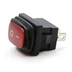 13A 250VAC 3 broches bouton plat carling style bouton poussoir étanche rouge led interrupteur à bascule lumineux pour voiture, bateau