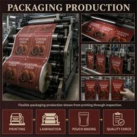 Sachet d'emballage pour truffes au chocolat, personnalisé, imprimé, à fermeture éclair, mat, en MOPP/VMPET/PE, qualité alimentaire, refermable, 100g 250g