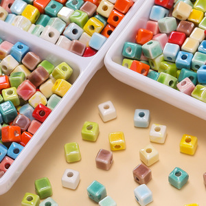 <b>Ceramic</b> Square Beads 6mm Colorful Loose Beads For Bracelet Making DIY Crafting Supplies Wholesale Yiwu Origin - Product Image 1