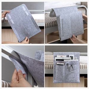 Sac <span class=keywords><strong>de</strong></span> rangement <span class=keywords><strong>de</strong></span> chevet feutre matériel sac suspendu téléphone portable tablette paquet <span class=keywords><strong>de</strong></span> rangement chevet panier suspendu sac en feutre suspendu - Product Image 3