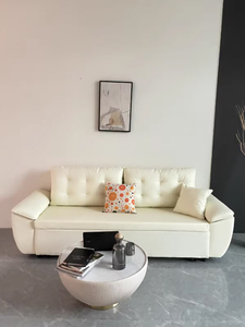 Italian Modern Living Room <strong>Sofa</strong> <strong>Bed</strong> Light Luxury <strong>Brown</strong> Leather <strong>Sofa</strong> <strong>Bed</strong> Home Furniture Three Seater <strong>Sofa</strong> <strong>Bed</strong> - Product Image 5