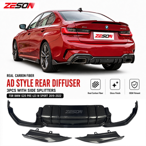 Diffusore Posteriore in Fibra di Carbonio Stile AO per <span class=keywords><strong>BMW</strong></span> Serie 3 G20 330i M340i Sport Pre Lci 2019-2022, Splitter Paraurti Posteriore - Product Image 1