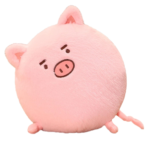 Yingii Cola rizada Lindo bordado Nariz de cerdo <span class=keywords><strong>Cerdito</strong></span> redondo Almohada de peluche Animal suave Juguete con Mini piernas 10 pulgadas Felpa <span class=keywords><strong>Gordo</strong></span> Cerdo rosa - Product Image 1