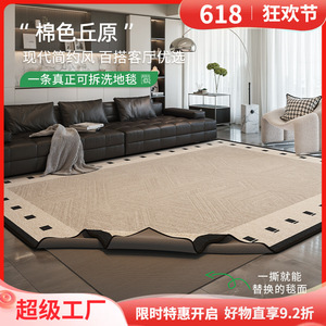 Tapis amovible et lavable Lizhen, rectangulaire, moderne, pour salon, chambre, usage domestique, double couche, sans colle - Product Image 4