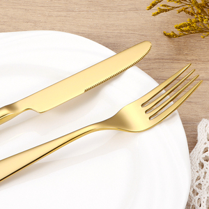 Nhiệm Vụ Nặng Nề Thép Không Gỉ Bạc Đặt Gương Đánh Bóng Hoàn Chỉnh Bảng Dao Kéo Nhà Hàng Hiện Đại Vàng Muỗng Và Nĩa Đặt - Product Image 4