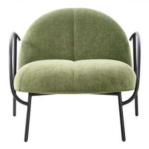 Nordic Modern Wrought Iron Single <b>Sofa</b> Chair Green Fabric Ergonomic Living Room Chair - Product Image 6