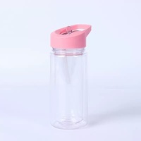 Gobelets à neige de 10 oz pré-percés, gobelets pour enfants, gobelets en plastique DIY, bouteille d'eau avec poignée et paille, couvercle rabattable