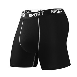 Boxers respirants pour hommes, taille mi-haute, lot de 5, imprimé sport, couleur unie, en tissu tricoté polyester, pour l'été - Product Image 4