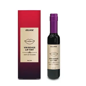 Eelaze-botella de vino tinto, 6 colores, brillo de labios líquido teñido, hidratante, no se destiñe, botella de vino tinto, Pintalabios