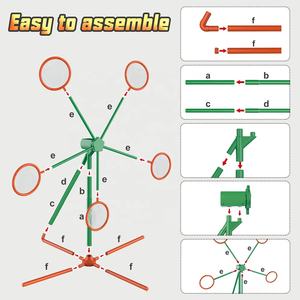 <span class=keywords><strong>Jeu</strong></span> de tir à la cible mobile rotative de grande taille pour enfants en plein air avec 24 balles en mousse et 2 pistolets à air comprimé pour la pratique du tir - Product Image 5