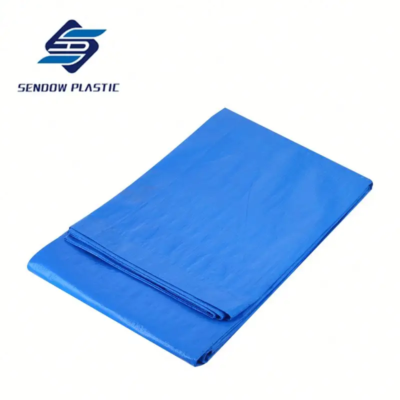 Yeni malzeme mavi beyaz 4x5 5x6 6x8 8x10 özelleştirilebilir boyutları gsm PE muşamba PE branda tarps gölgelik çadır tente kapağı kullanımı