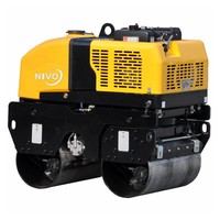 NIVO mini rouleau compresseur avec télécommande 870kg compacteur de rouleau compresseur vibrant avec double tambour NV301C ou pièces