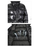 Doudoune Homme Matelassée Brillante Style Canada en Duvet d'Oie et de Canard Noir, à Capuche, Grand Taille, en Nylon, pour Extérieur, avec Logo de Marque Personnalisé