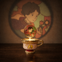 Lampe de Projection Aromathérapie de Luxe, Veilleuse Émaillée avec 3 Bougies Parfumées et Assiettes, Coffret Cadeau, Bougies Parfumées