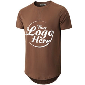 T-shirt uni 100% coton personnalisé de haute qualité pour hommes, sweat-shirt à col montant épais, vêtements de sport - Product Image 4