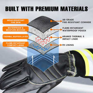 <span class=keywords><strong>Guantes</strong></span> de Bombero de Alta Calidad para Seguridad Laboral, Resistentes al Fuego, para Rescate y Lucha Contra Incendios - Product Image 3