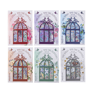 20 pcs/pack Laser Silver Stickers Flying Bird and Flower Series Autocollants de compte à main tridimensionnel Matériel 6 modèles - Product Image 5