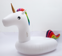 Raft gonflable géant en PVC pour adultes, motif licorne blanche arc-en-ciel, pour la saison de natation et les loisirs aquatiques