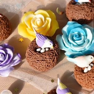 Adornos de Resina con Forma de Pájaros Coloridos con Nido, Miniaturas para Jardín de Hadas, Pequeñas Estatuas Decorativas para Manualidades y Decoración de Teléfonos - Product Image 4