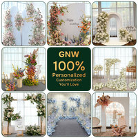 Fleurs artificielles au toucher réel, vente en gros, décoration de mariage personnalisée, arche florale en soie, ensemble de fleurs artificielles, décoration de scène de mariage, toile de fond