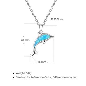 Perhiasan Grosir Liontin Kalung Perak Liontin Lumba-lumba Musim Panas Opal - Product Image 2