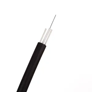 Kabel serat optik uni-tube luar ruangan benang e-glass kekuatan anggota GYFXY 12 inti G652D SM Span 80m