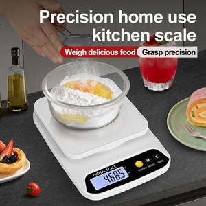 Báscula de Cocina Electrónica Doméstica, Capacidad de 10 kg, Pantalla LCD, Portátil, Funciona con Batería, con Tapa - Product Image 3
