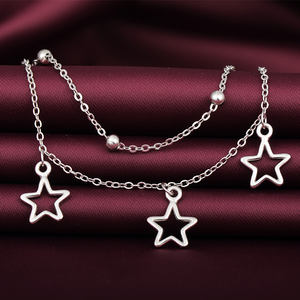 2020 tendance mode 925 argent pied bijoux cheville pour femmes Double chaîne pour cadeaux - Product Image 3