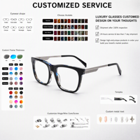 Personnalisation, design haut de gamme et tendance, lunettes optiques en acétate, montures de lunettes de luxe à monture intégrale pour un usage quotidien, OEM/ODM