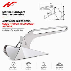 Nouvelle ancre triangulaire coulissante en acier inoxydable AISI316 pour yachts et bateaux – Pièce de rechange pour équipement marin - Product Image 4