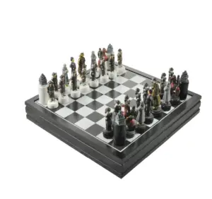 Neues Schachspiel Harz Schachspiel mit Brett Weihnachten Geburtstag Premium Geschenk