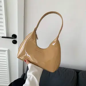 2023 New patent leather designer hobo bags for women handbags shoulder hand bags ladies purse female underarm bag