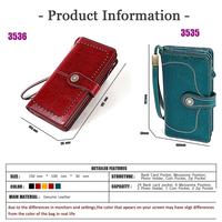 Dompet Panjang RFID AndoBag untuk Wanita, Kulit Sapi Asli, Tas Clutch Elegan, Dompet Santai dan Tas Tangan, Fashion Vintage