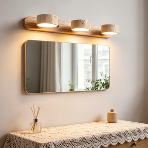 Lámpara de Pared LED de Travertino Amarillo Estilo Wabi-Sabi, para Dormitorio, Cabecera, Temperatura de Color Ajustable, Diseño de Barra Larga - Product Image 5