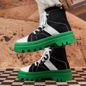 Autumn and Winter New <b>Boots</b> Men's <b>Boots</b> Fashion Overalls Leather <b>Boots</b> - Product Image 1