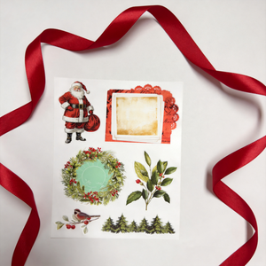 Autocollants en vinyle personnalisés sur le thème <span class=keywords><strong>de</strong></span> Noël vintage, autocollants décoratifs, <span class=keywords><strong>couronne</strong></span> <span class=keywords><strong>de</strong></span> Noël, autocollants transparents pour journal, <span class=keywords><strong>scrapbooking</strong></span>, bricolage - Product Image 2