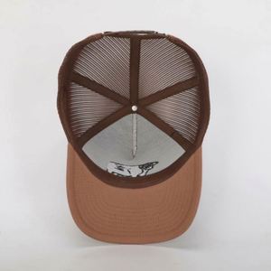 Wholesale High Quality Custom Stripe Trucker <b>Hat</b> With Chenille Embroidery Logo Breathable Mesh Cap - Product Image 6